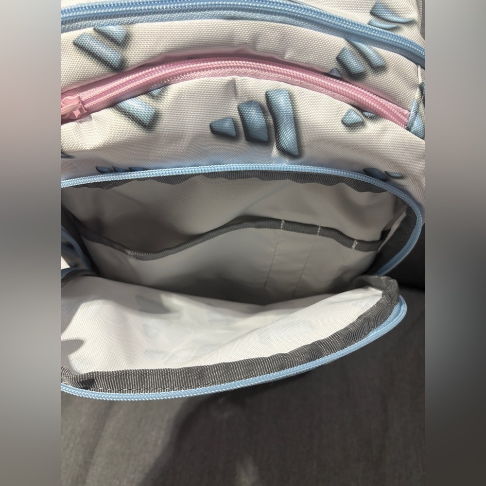 Adidas Kids' Pink and Blue Geometric Backpack - Picture 5 of 7